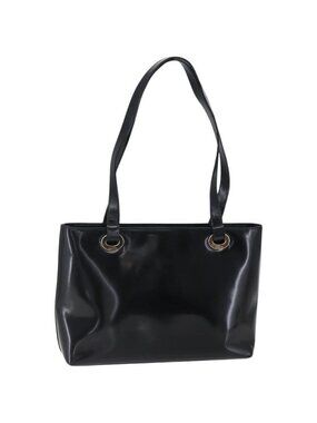 Authentic GUCCI Shoulder Bag Patent leather Black Gold 002 2058 0480 0